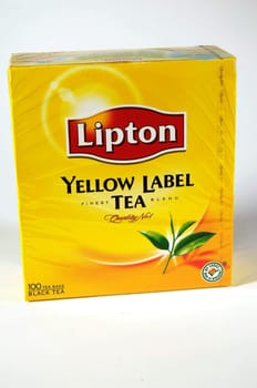Lipton Yellow Label tea on a white background