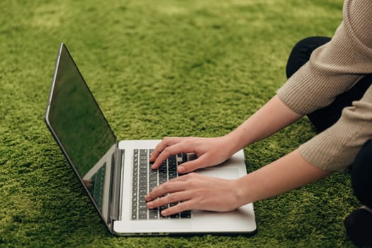 Human Hands Placed Over Laptop.
