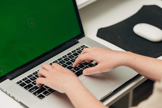 Close-Up Shot of Human Hands Placed Over Laptop.