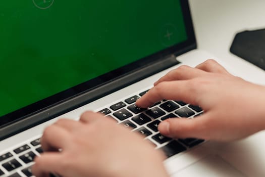 Close-Up Shot of Human Hands Placed Over Laptop.