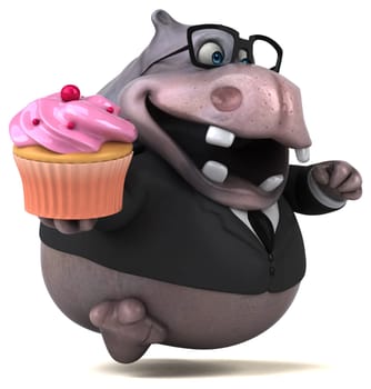 Fun hippo - 3D Illustration
