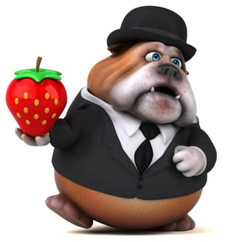 Fun bulldog - 3D Illustration