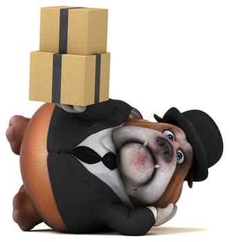 Fun bulldog - 3D Illustration