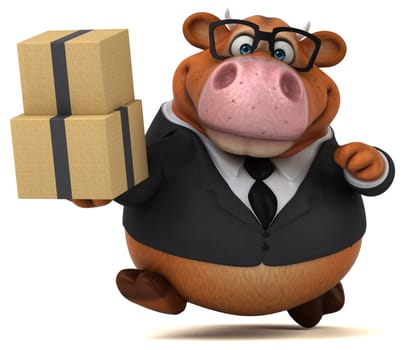 Fun cow - 3D Illustration