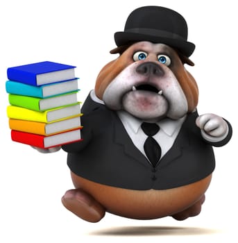 Fun bulldog - 3D Illustration