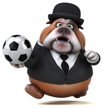 Fun bulldog - 3D Illustration