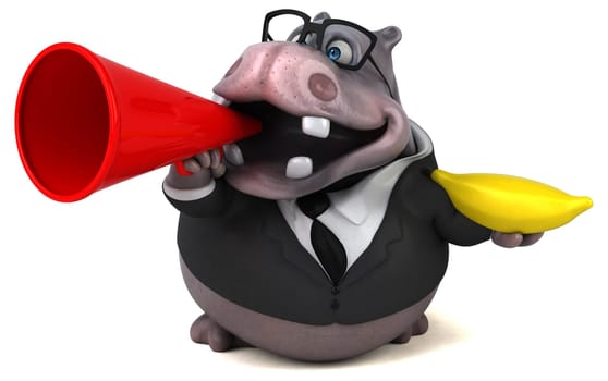 Fun hippo - 3D Illustration