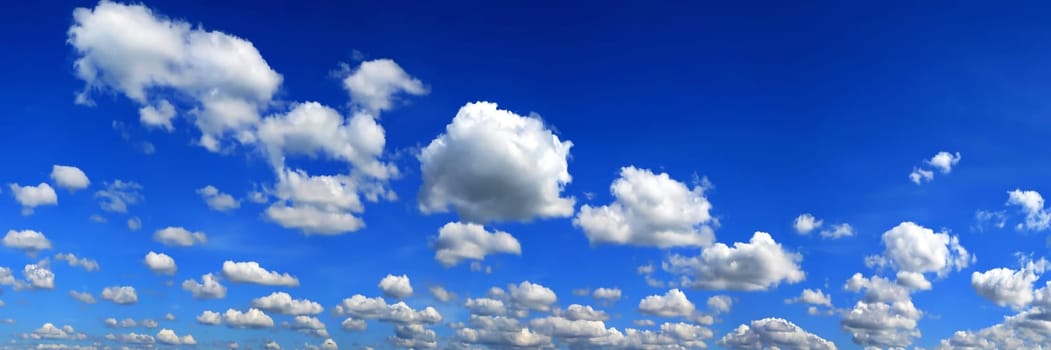 White clouds with a blue sky