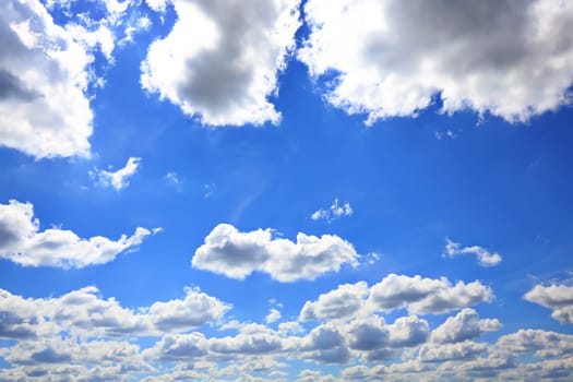 White clouds with a blue sky
