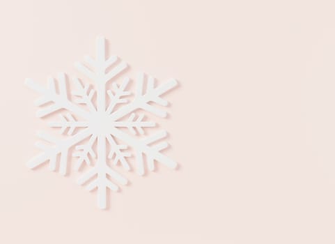 Snowflakes Christmas on pink pastel background, snow flake ice in winter season symbol gift holiday New year and Xmas decoration graphic design elements, 3D rendering illustration