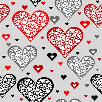 Simple stylized heart seamless background