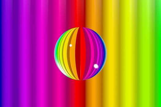 Abstract background with colorful vivid wavy lines with rainbow colors. 3D illustration background
