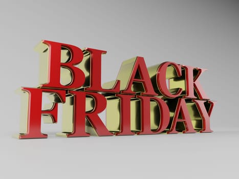 the words Black friday in big letterpress in 3d rendering