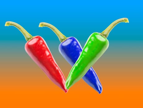 chilis isolated an colored