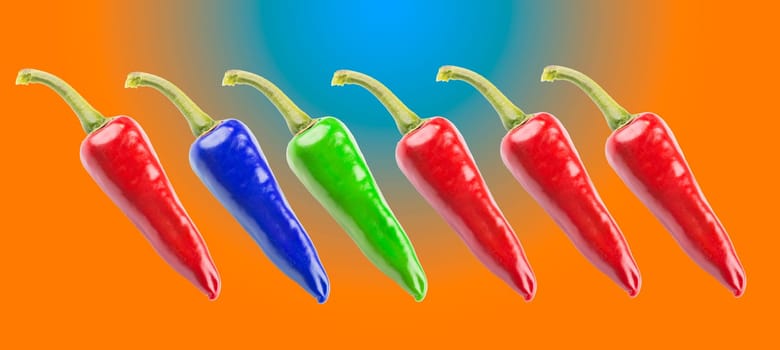 chilis isolated an colored