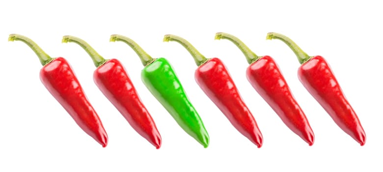 chilis isolated an colored