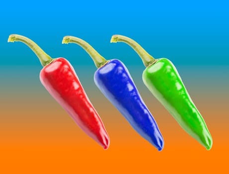 chilis isolated an colored