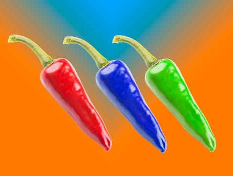 chilis isolated an colored