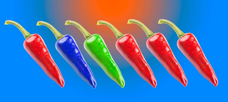 chilis isolated an colored