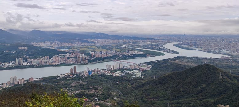 The Tamsui River and Guanyin Mountain, New Taipei City, Taiwan