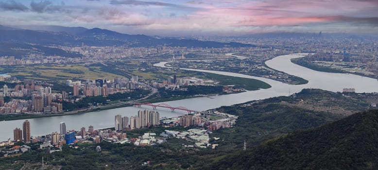 The Tamsui River and Guanyin Mountain, New Taipei City, Taiwan