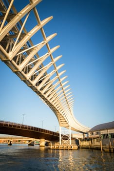 Railway track overhead in venice