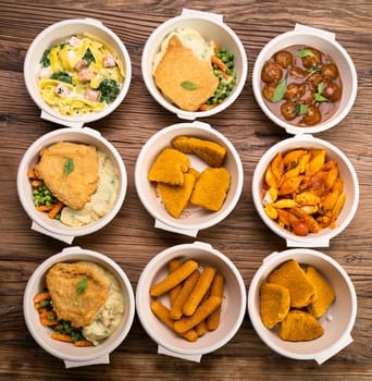 Batch Meal Prep And Cooking. Prepared Takeaway Lunch
