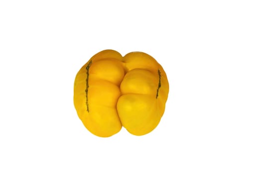 Yellow tomato vegetable isolated on white background. Yellow tomato. Vegetable harvest. Agricultural products. Farming business. Showcase of a grocery store. Background image.