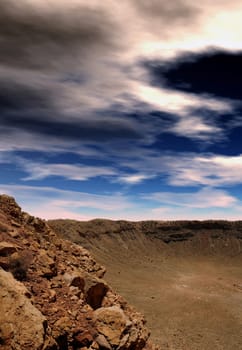 Meteor Crater impact in Arizona USA 50000 years ago