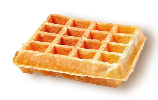 Single crispy fried french waffle isolated on white background