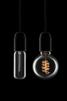Two different vintage lightbulbs