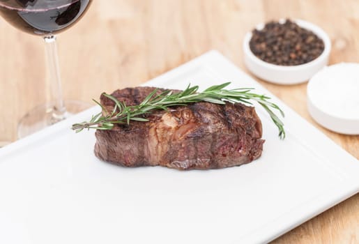 Juicy ribeye steak fresh of the grill - selective focus