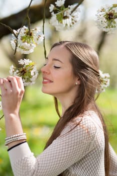 Young woman in spring