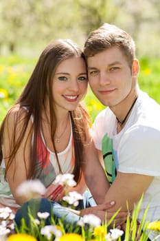 Young couple in spring