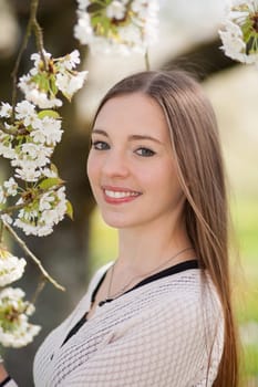 Young woman in spring