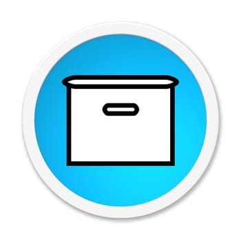 Turquoise round button shows moving carton icon
