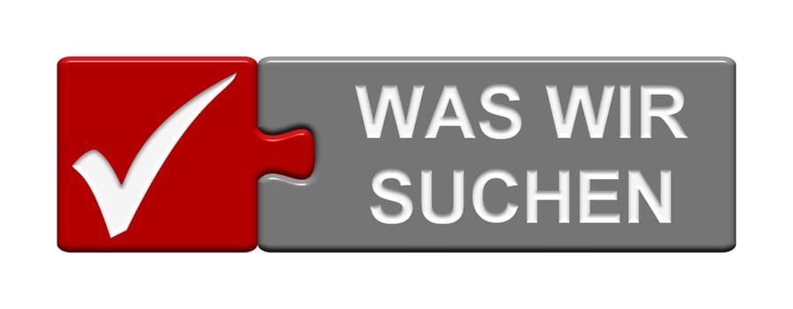Puzzle button of two parts with icon shows what we are looking for