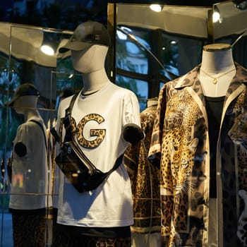 Dolce & Gabbana brand fashion in the window of a shopping street in Berlin