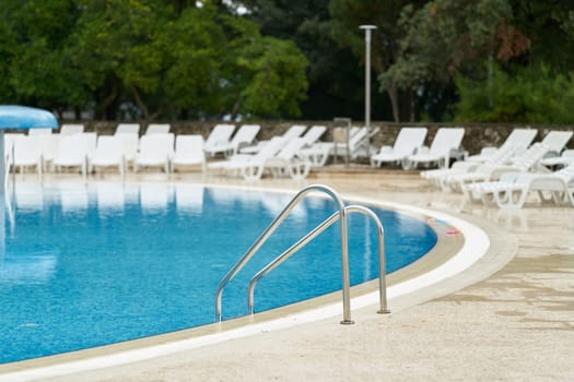 Pool in a hotel complex in Krk in Croatia in summer