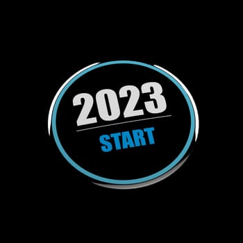 The 3d rendering of 2023 year start BTN