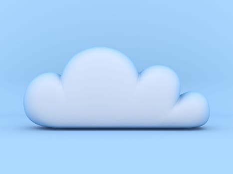 Cloud concept 3D rendering illustration isolated on blue background