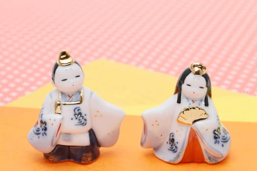 Traditional Japanese dolls used for a Hinamaturi festival for girls