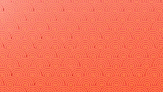 Happy Chinese new year concept. Chinese abstract seamless ocean wave pattern dragon fish red background for web design, traditional ornament and oriental, 3D rendering illustration