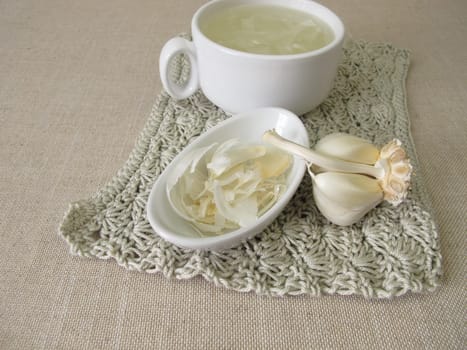 A cup of tea made from garlic peel