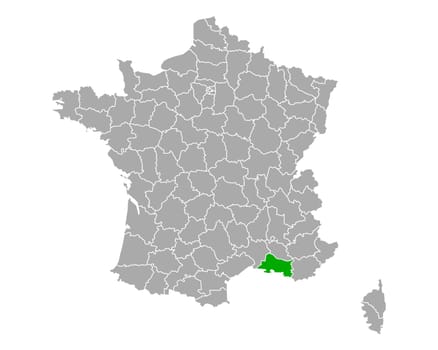 Map of Bouches-du-Rhone in France
