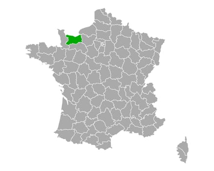 Map of Calvados in France