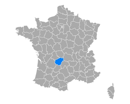Map of Correze in France