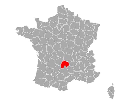 Map of Cantal in France