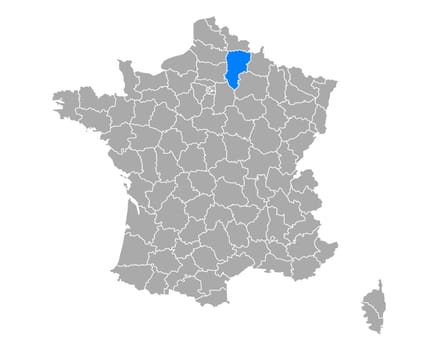 Map of Aisne in France