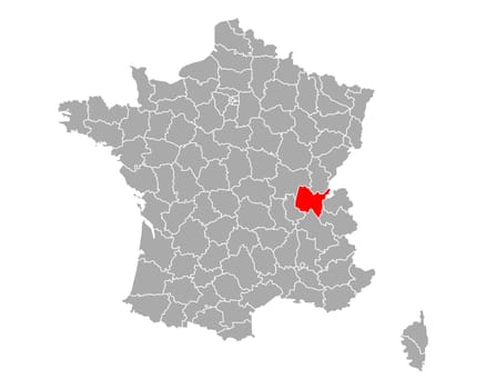 Map of Ain in France